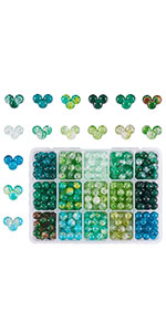 St Patrick Day Crackle Beads
