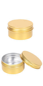 60ml Metal Jars with Lids 2oz Golden Makeup Empty Containers Tin Empty Aluminum Tins 