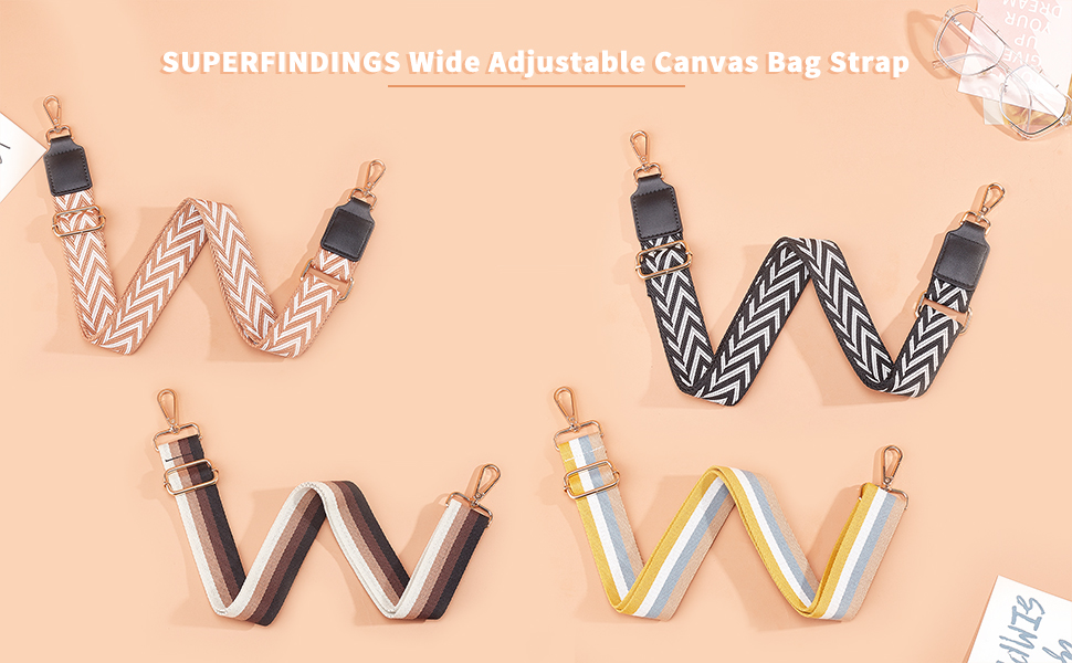 Shop SUPERFINDINGS Wide Shoulder Strap Stripe Pattern Adjustable Canvas Bag  Strap YellowGold Colorful for Crossbody Canvas Bag Handbag for Jewelry  Making - PandaHall Selected