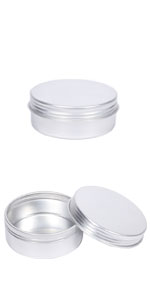 Aluminium Empty Tin Cans with Screw Top Lids Round Metal Cosmetic Sample Balm Tins Containers