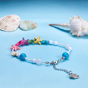 SUNNYCLUE 293Pcs DIY Boho Shell Beads Beach Charm Ankle Bracelet Making Kit  Foot Chain Sandal Beads Christmas Adjustable Jewelry Making Kits Starfish