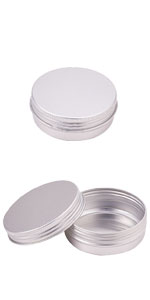 30 Pack 1oz Round Aluminum Cans, Screw Lid Metal Storage Tin