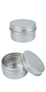 1oz Round Aluminum Cans, Screw Lid Metal Storage Tins Containers for Office